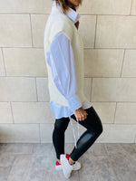 White Basic Knit Vest