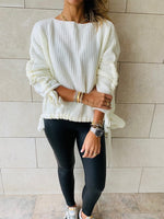 White Drawstring Pullover