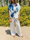 Sky Blue Longline Shirt Tie Dye Set