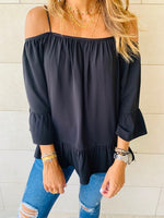 Black Cold Shoulder Top