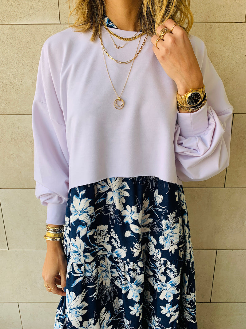 Blue Floral Dress Set
