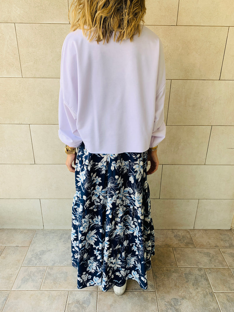 Blue Floral Dress Set