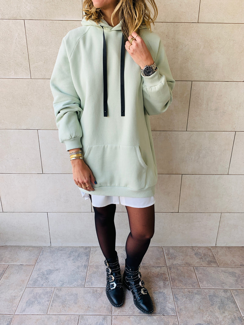 Sage Effortless Longline Hoodie