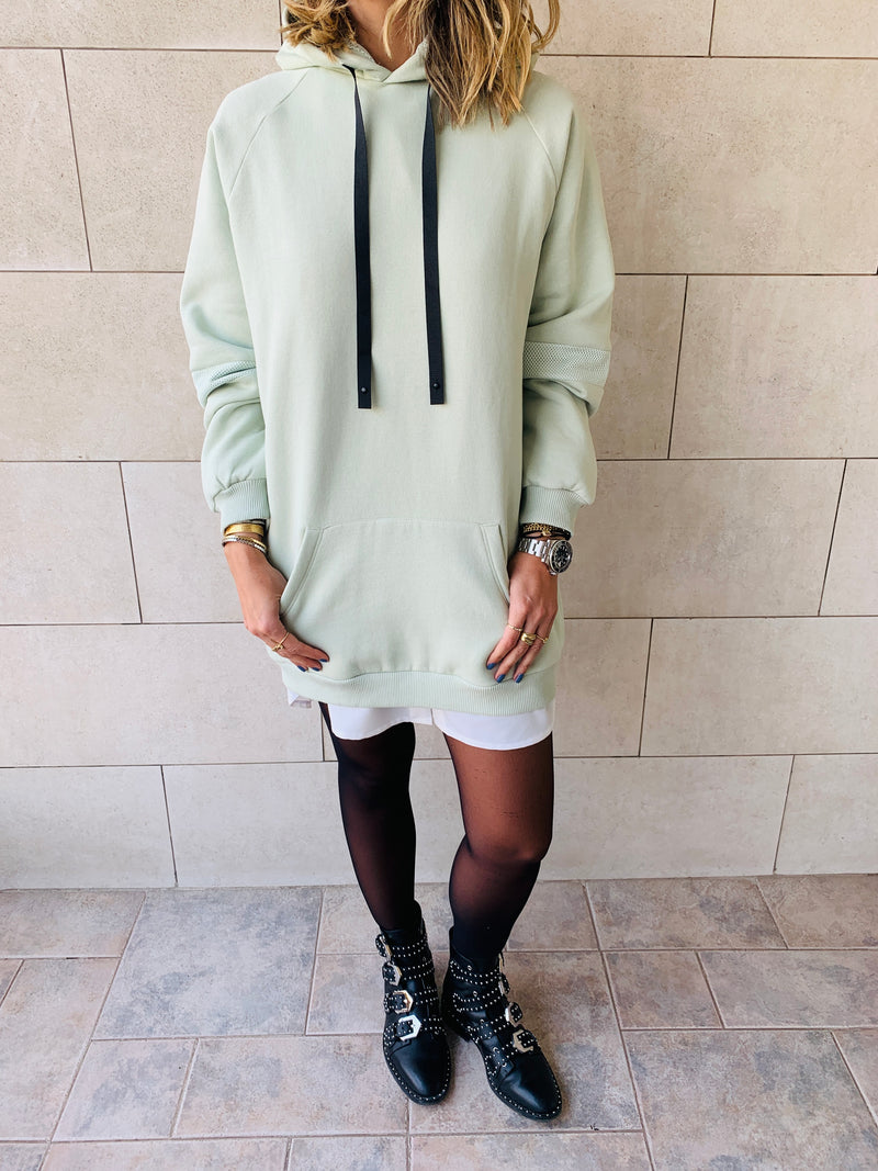 Sage Effortless Longline Hoodie