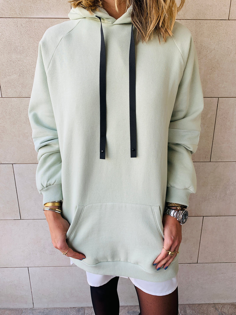 Sage Effortless Longline Hoodie