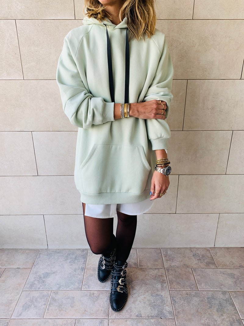 Sage Effortless Longline Hoodie