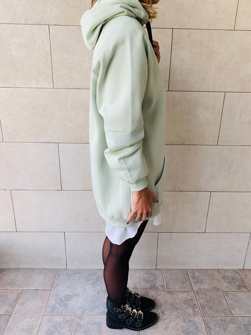 Sage Effortless Longline Hoodie