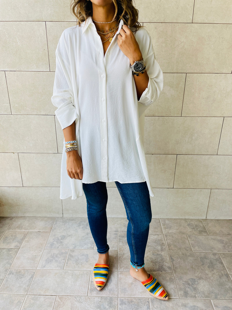 White Fall Layering Shirt
