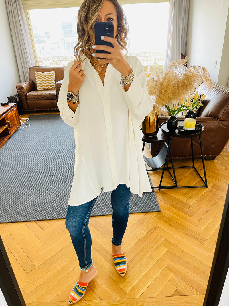 White Fall Layering Shirt