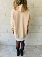 Beige Effortless Longline Hoodie
