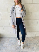 Grey Sweat Zip Up Duster