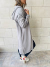 Grey Sweat Zip Up Duster