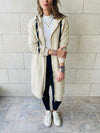 Beige Sweat Zip Up Duster