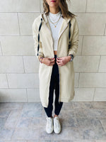 Beige Sweat Zip Up Duster