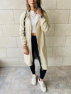 Beige Sweat Zip Up Duster