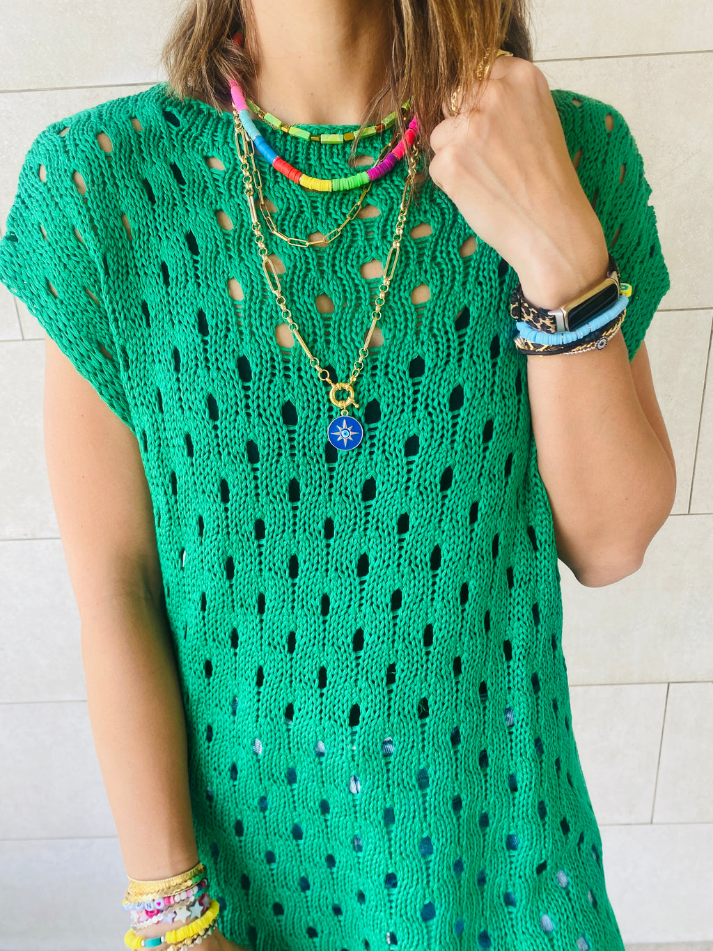 Green Crochet Beach Top