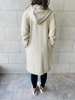 Beige Sweat Zip Up Duster