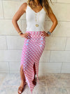 Pink Polka Button Skirt