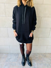 Black Effortless Longline Hoodie