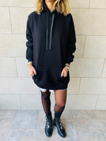 Black Effortless Longline Hoodie