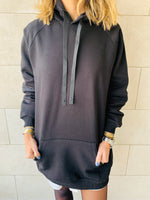 Black Effortless Longline Hoodie