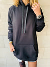 Black Effortless Longline Hoodie