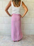 Pink Polka Button Skirt