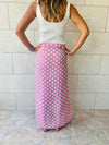 Pink Polka Button Skirt