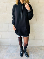 Black Effortless Longline Hoodie