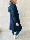Black Sweat Zip Up Duster