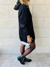 Black Effortless Longline Hoodie