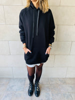 Black Effortless Longline Hoodie