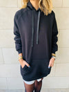 Black Effortless Longline Hoodie