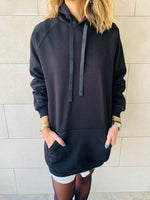 Black Effortless Longline Hoodie