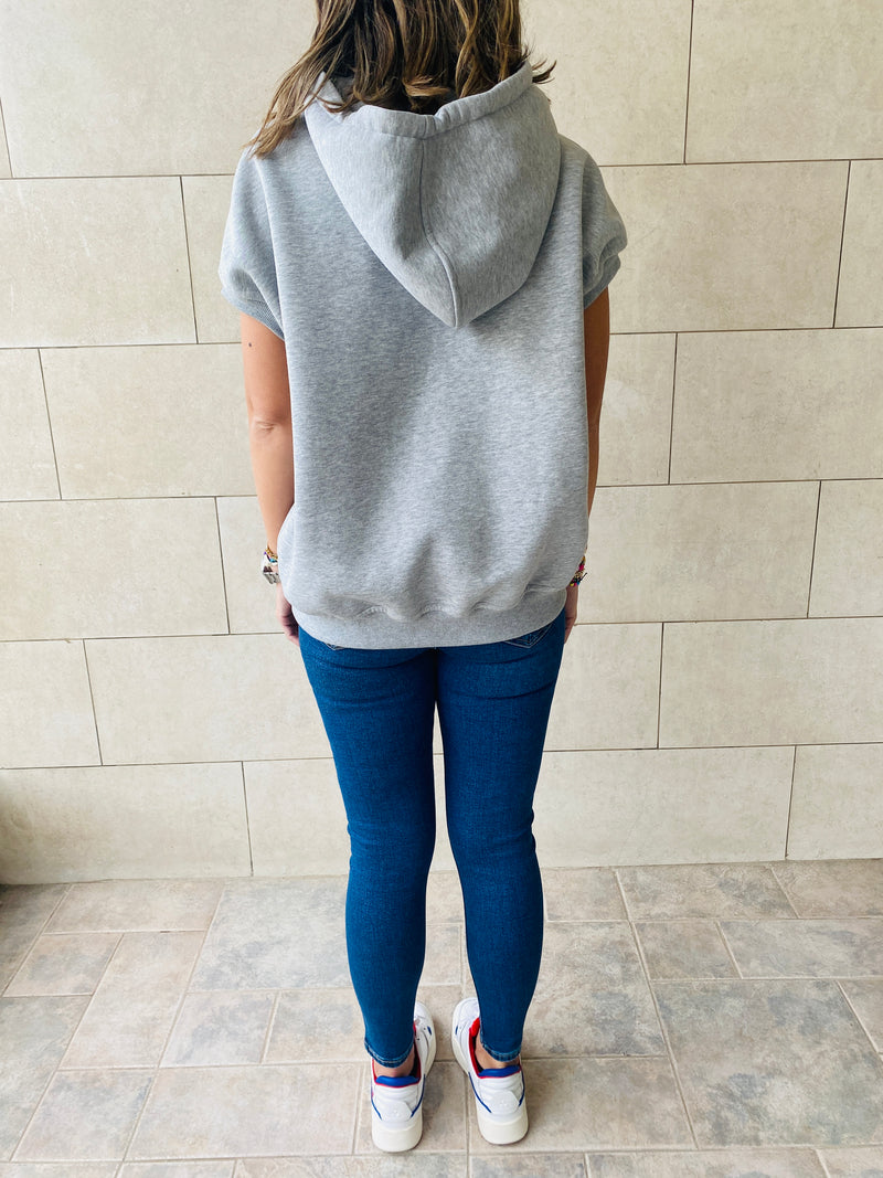 Grey Short Sleeve Sweatshirt