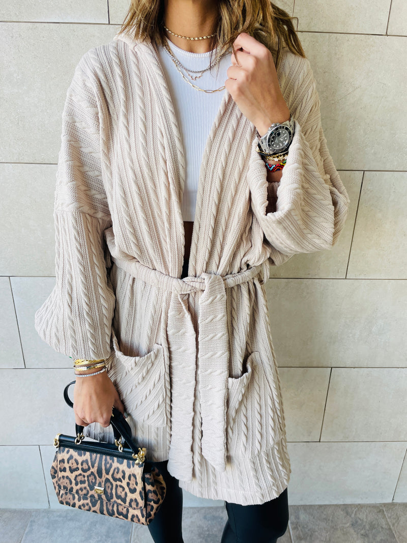 Beige Robe Cardigan