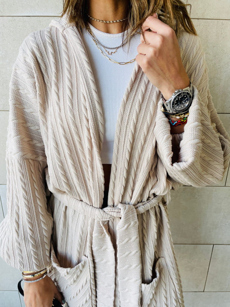 Beige Robe Cardigan