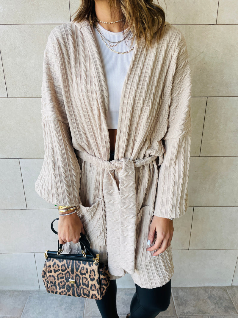 Beige Robe Cardigan