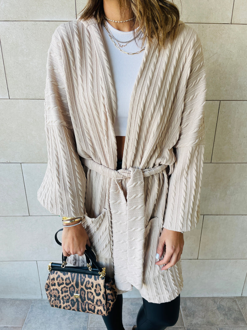 Beige Robe Cardigan