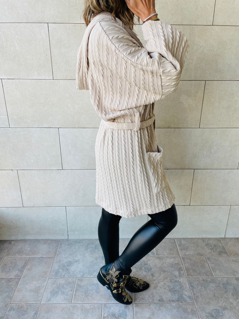 Beige Robe Cardigan