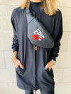 Black Longline Waterproof Windbreaker