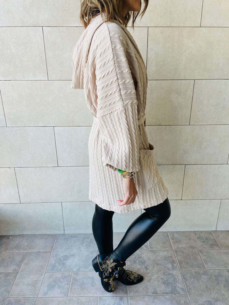 Beige Robe Cardigan