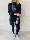 Black Longline Waterproof Windbreaker