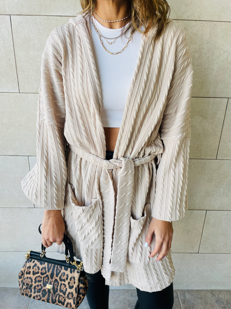 Beige Robe Cardigan