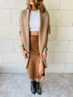 Taupe Shawl Knit vest
