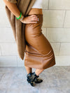 Copper Leather Skirt