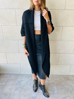 Black Shawl Knit vest