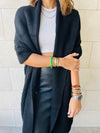 Black Shawl Knit vest