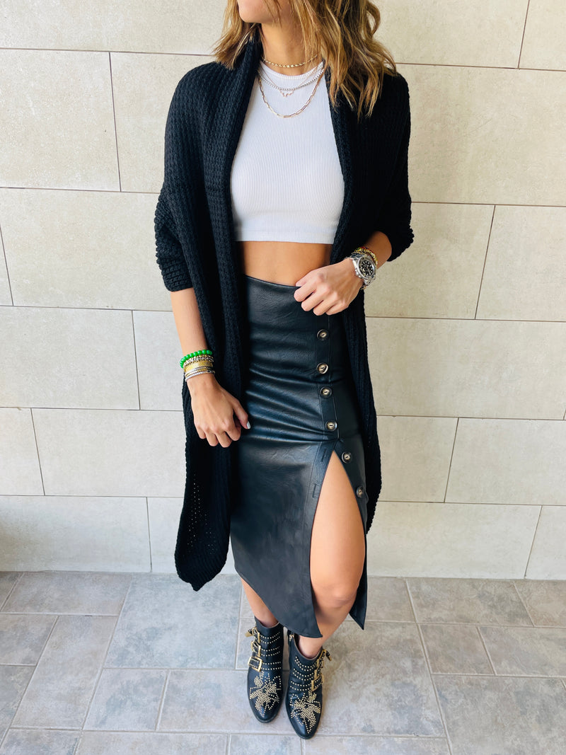 Black Shawl Knit vest