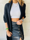 Black Shawl Knit vest